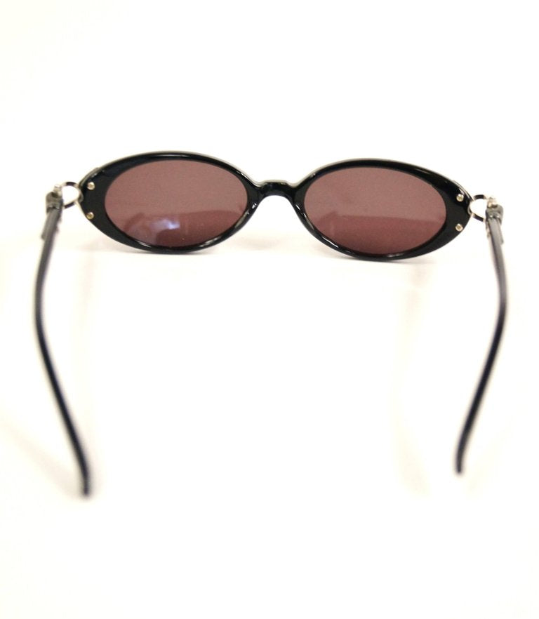1990s Kieselstein Cord "Yankee" Oval Sunglasses w/ Mano Figa Fist Detail