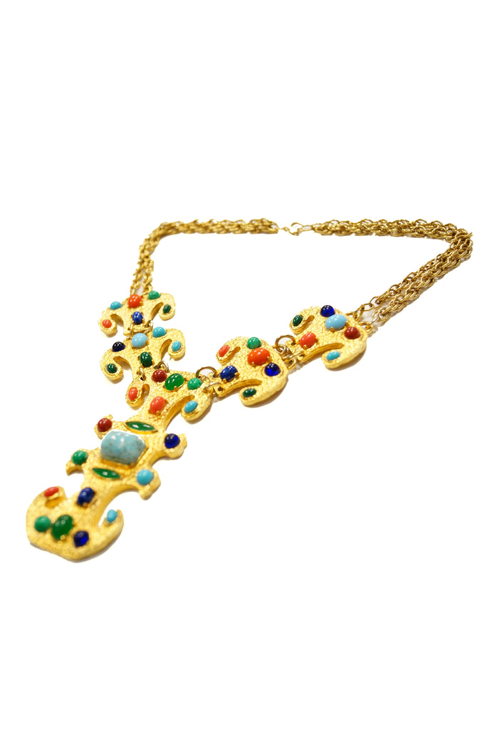 1970s Donald Stannard Cabochon Key Necklace