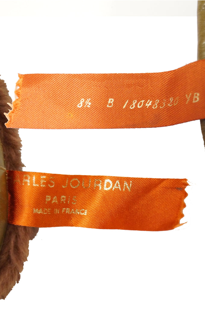 1970s Charles Jourdan Chestnut Suede Wedge Sunrise Stitch Boots