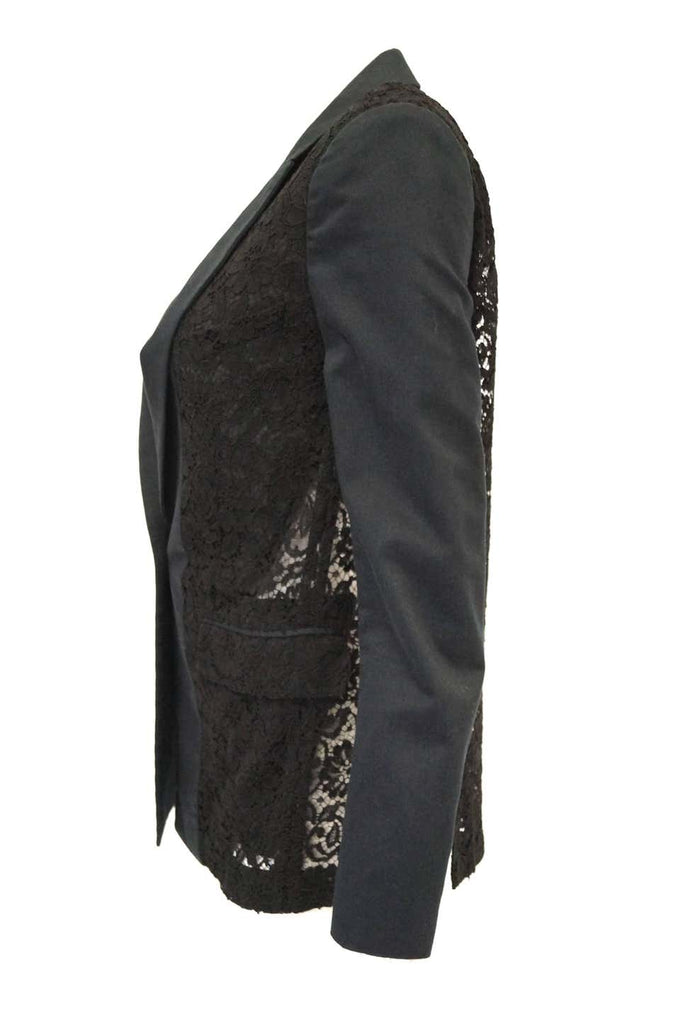 Givenchy Black Floral Lace Back Panel Blazer