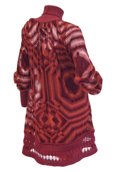 1990s Jean Paul Gaultier Sheer Silk Devore Red Velvet & Knit Dress / T -  MRS Couture