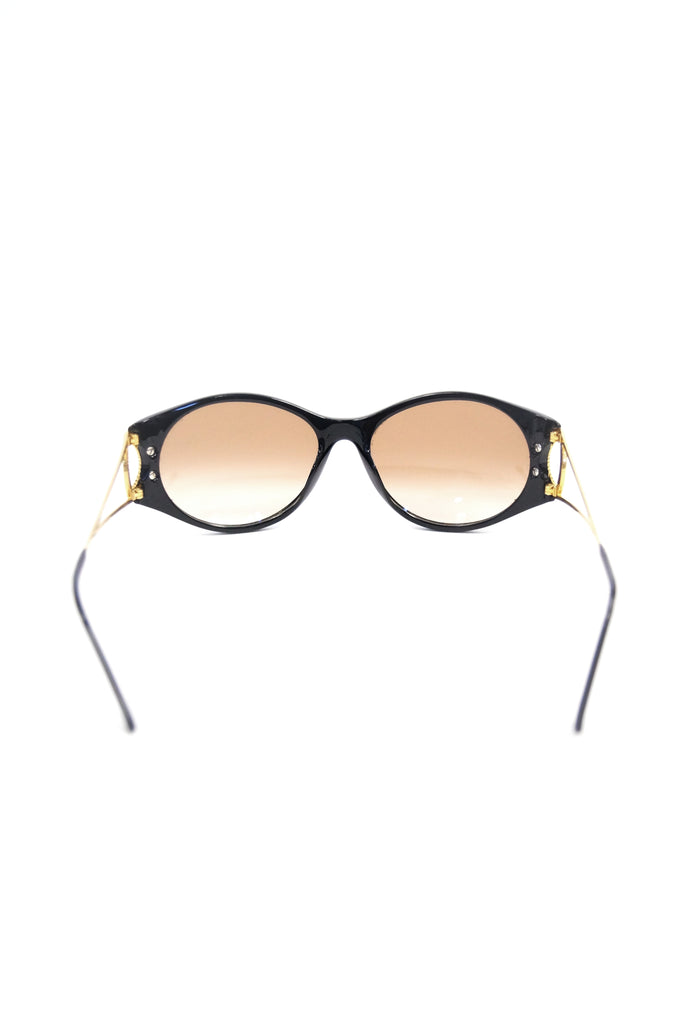 1980s Christian Dior Black and Gold 2661 Sunglasses