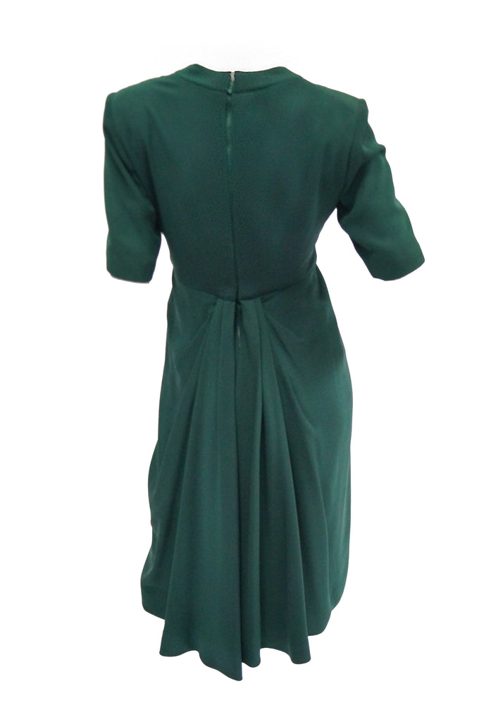 1990s Dior Haute Couture Green Silk Cocktail Dress, Numbered