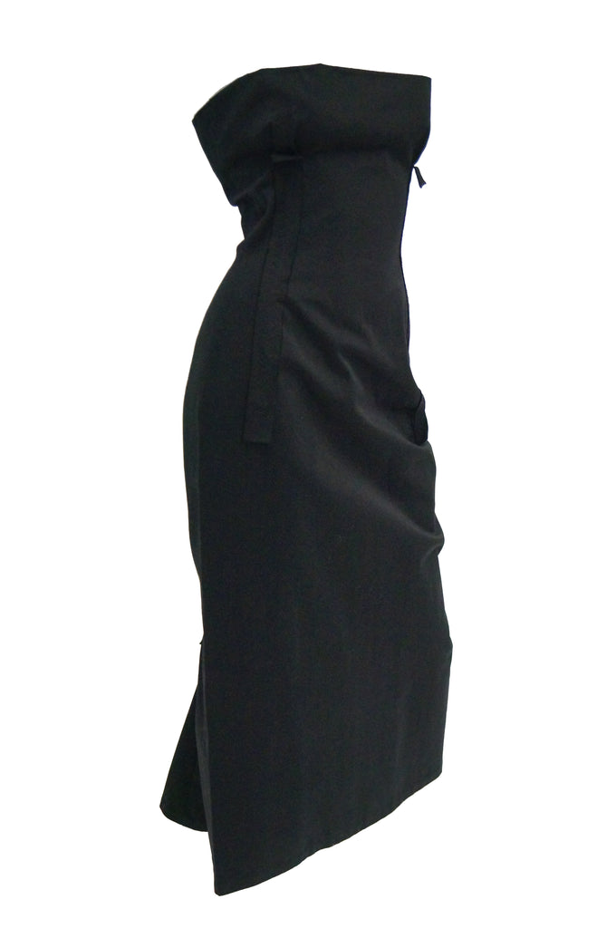 1990s Yohji Yamamoto Black Cotton Dress