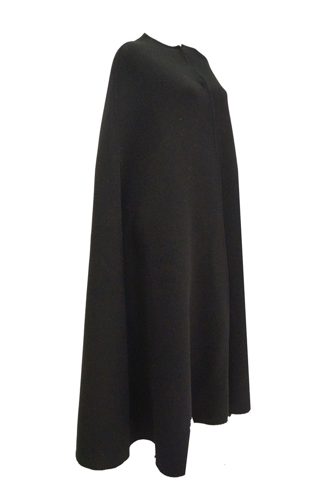 Rare 1940s Madame Gres Couture Floor Length Black Wool Cloak