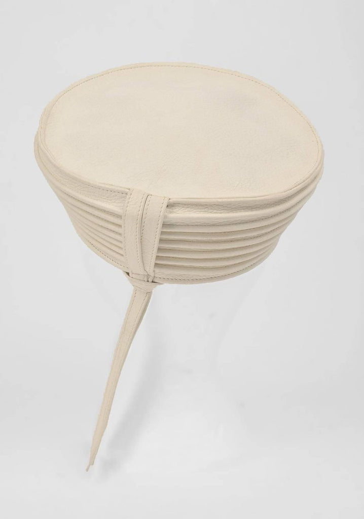 1960s Ted Lapidus Bone White Leather Hat