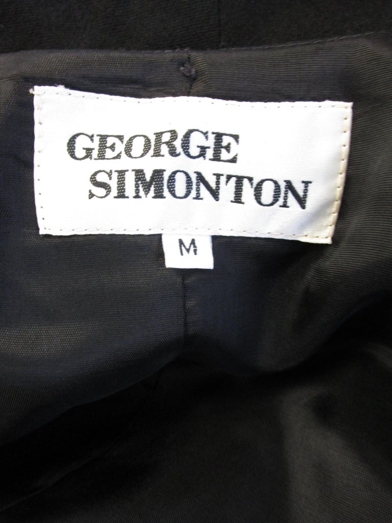 Vintage George Simonton Black Cape with Fur Trim Capelet Detail