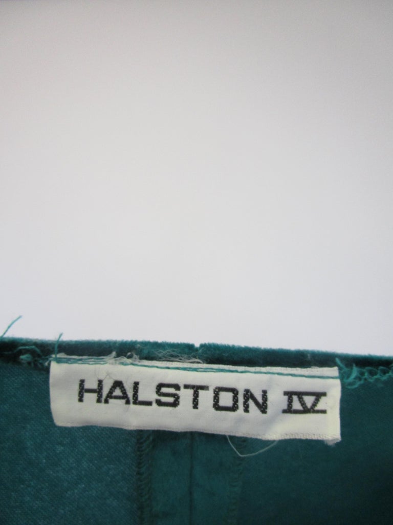 Early 1980’s Halston IV Green Velvet Jersey Caftan