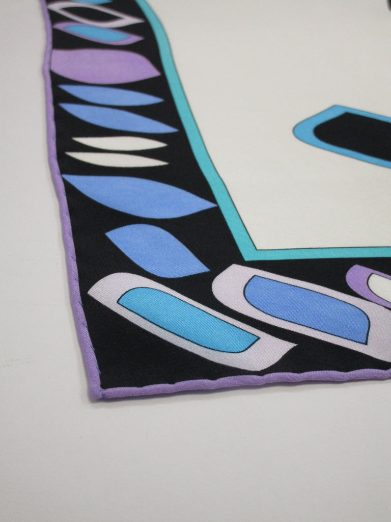 Vintage Blue and Purple Abstract Emilio Pucci Scarf