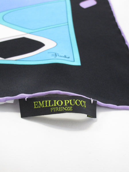 1960s Bright Blue Print Emilio Pucci Silk Scarf – Shrimpton Couture
