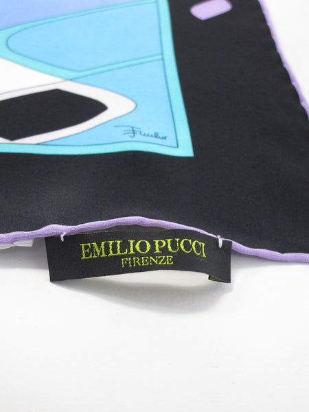 Emilio Pucci scarf silk 65cm 25″ Scarf Pucci pattern Purple Yellow