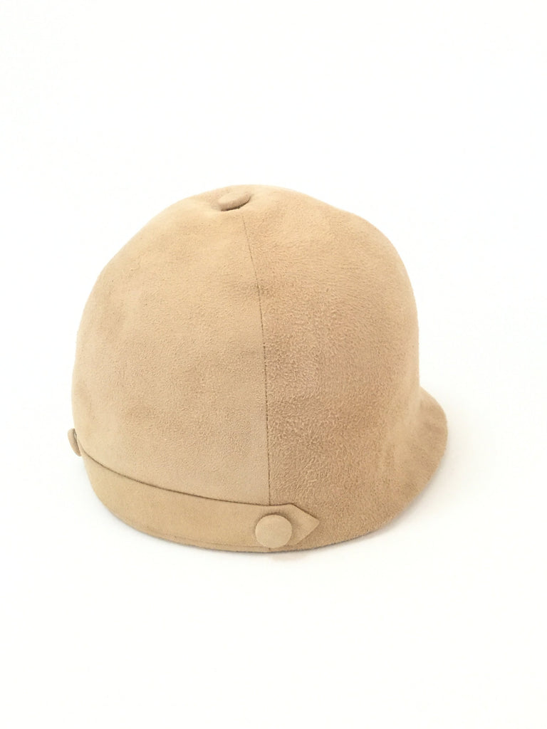 1960s Camel Colored Suede Equestrian Hat