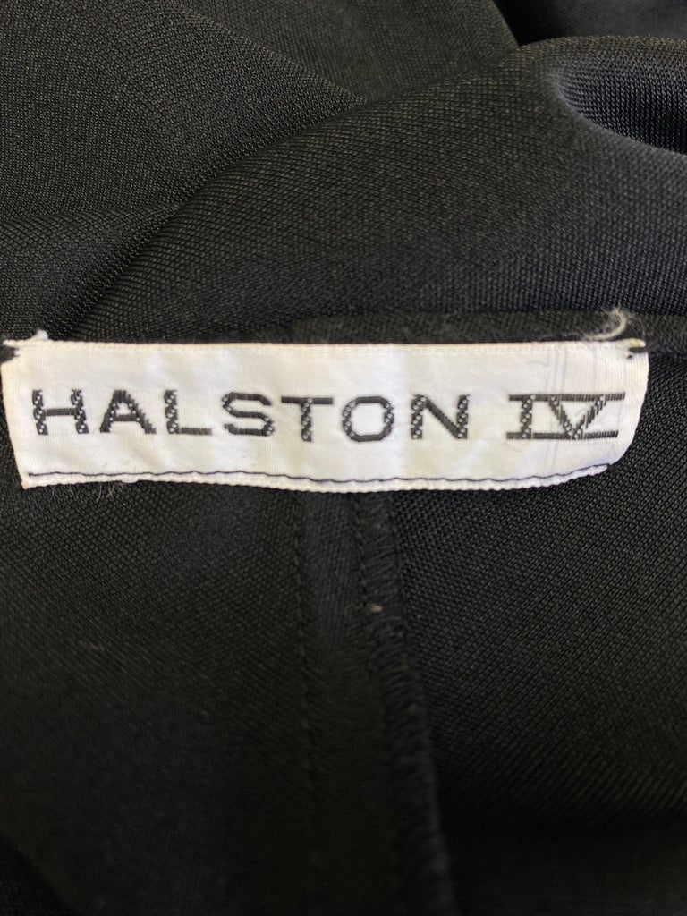 Early 1980s Halston IV Black Jersey Knit Dolman Sleeved Kaftan