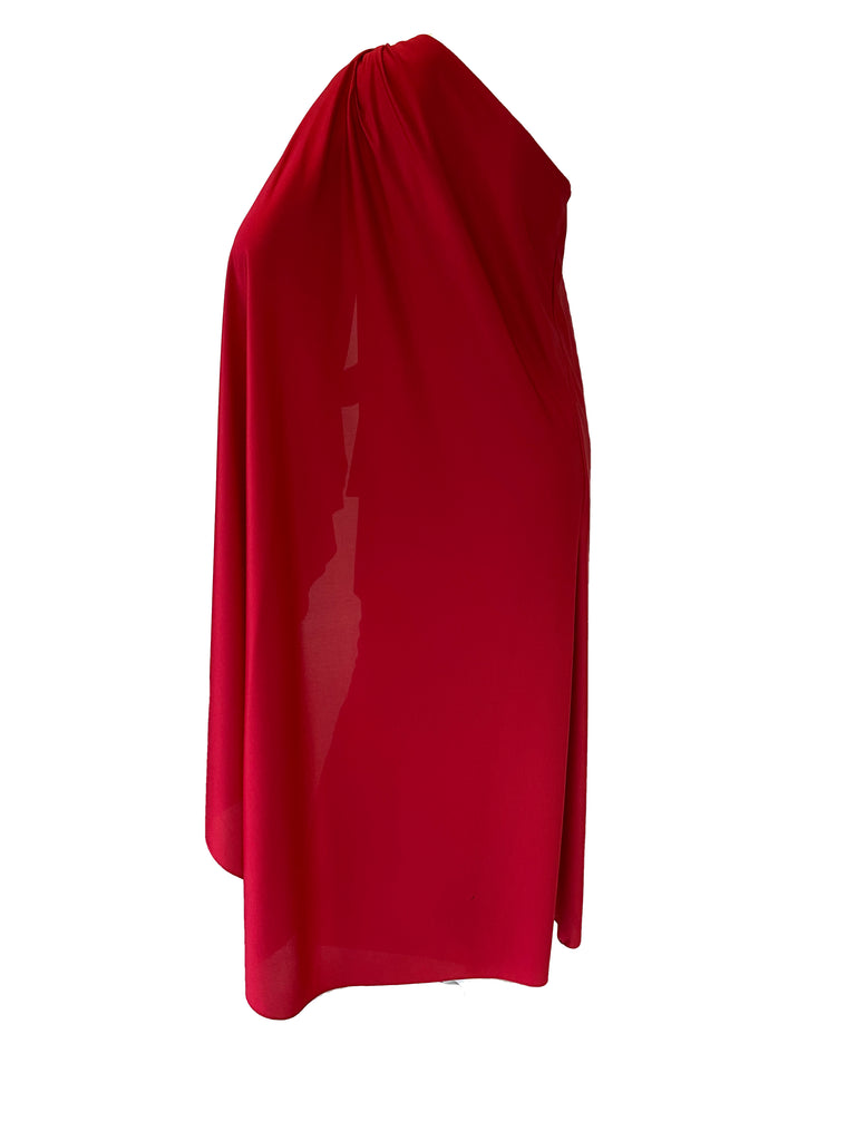 Halston IV Red One Shoulder Jersey Gown for Dorian