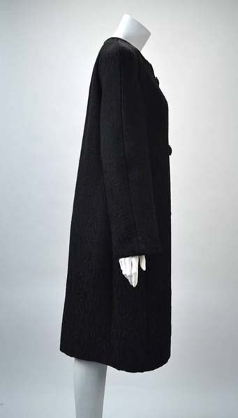 1960s Golet Black Matelasse Coat