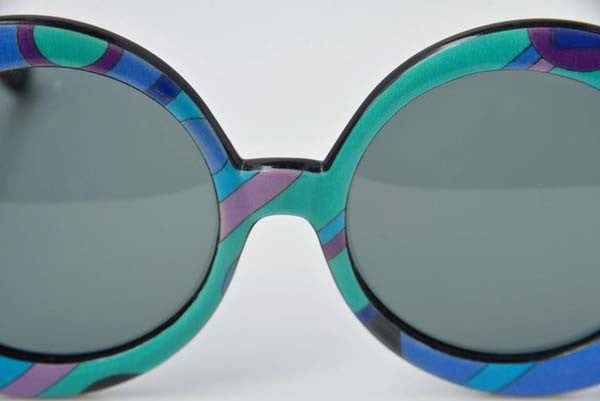 1960s Emilio Pucci Multicolored Mod Round Sunglasses