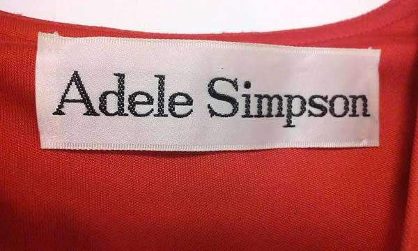 1970s Adele Simpson Red Knit Kaftan