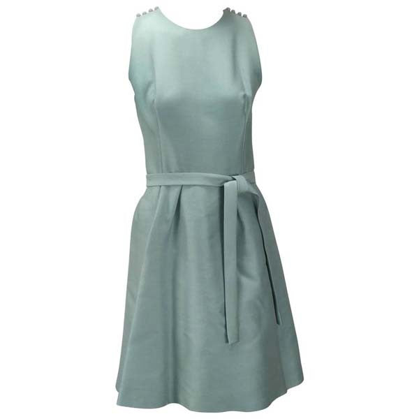seafoam green cocktail dress 1960s Geoffrey Beene Silk Sleeveless Product type:Halo Crown Center back zipper and color_White Azazie bridesmaids dresses experiences?