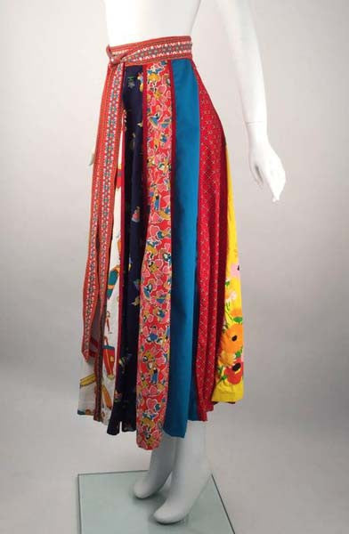 1970s Giorgio di Sant' Angelo Multi Fabric Cotton Skirt