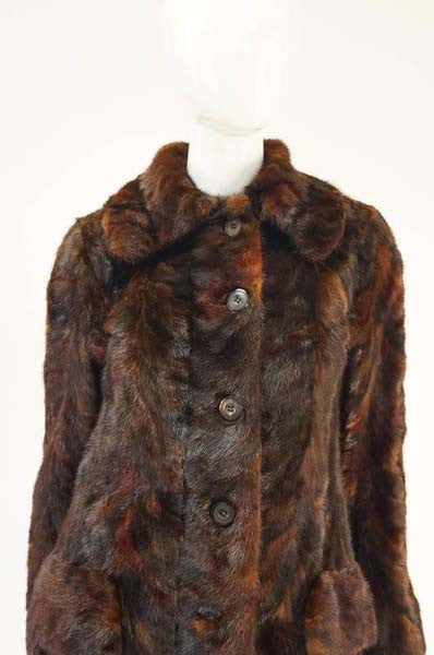 1980's Oscar de la Renta Multi Hued Brown Sable Fur Coat