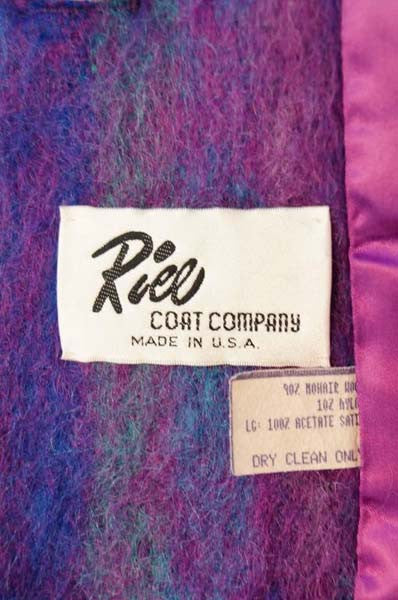 1980s Purple Mohair Coat Jacket