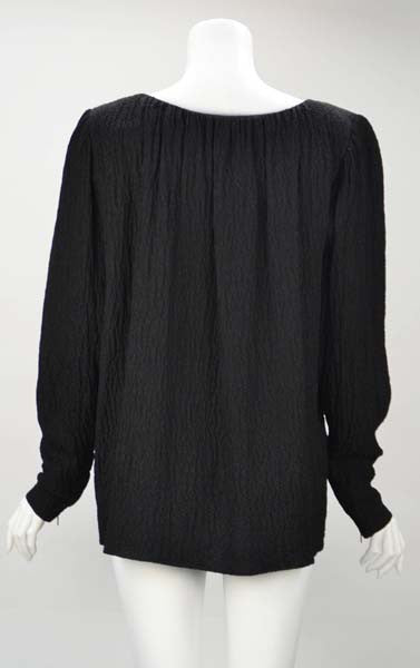 1970s Yves Saint Laurent Black Blouse