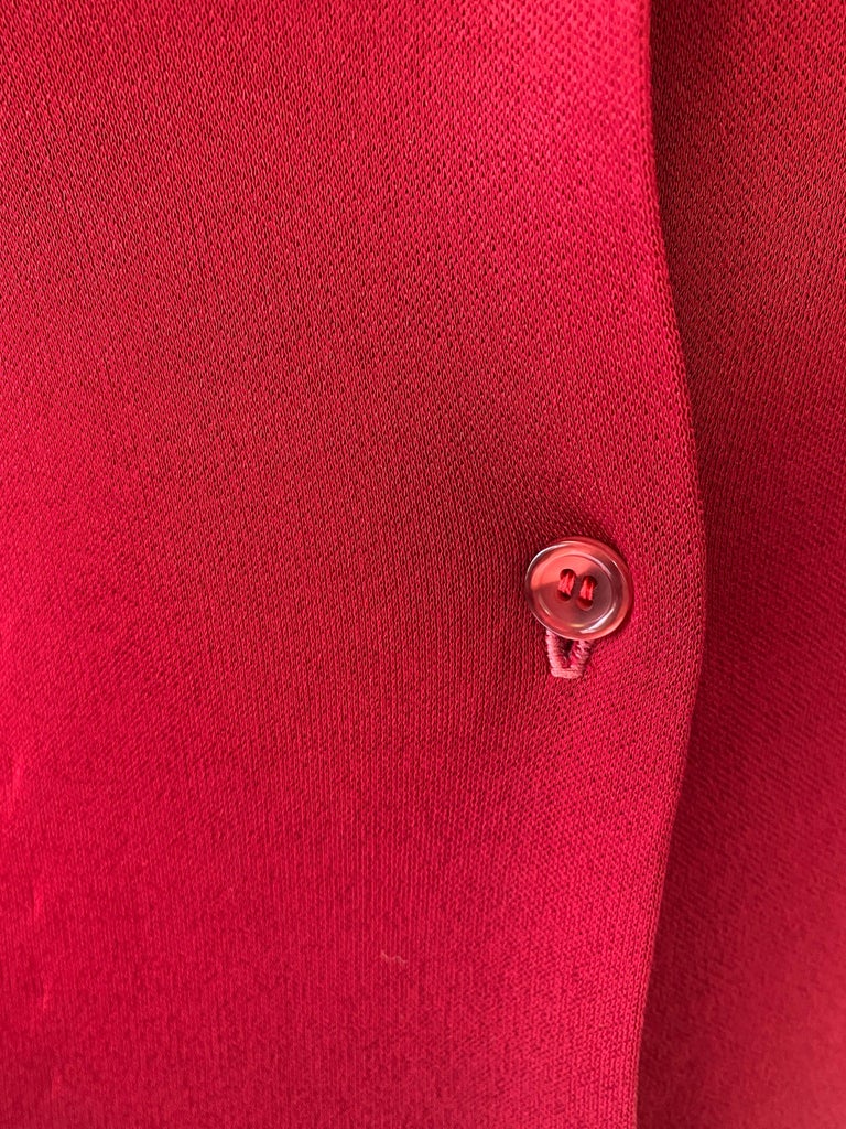 1972 Halston Red Jersey Knit Maxi Dress