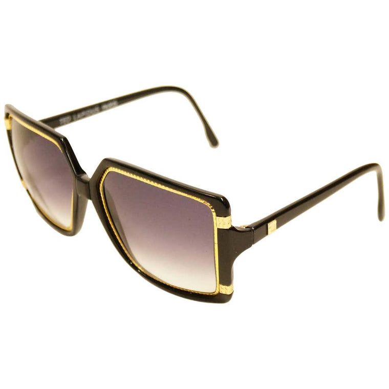 1970s Ted Lapidus TL 15 01 Gold, Black, Purple Gradient Sunglasses