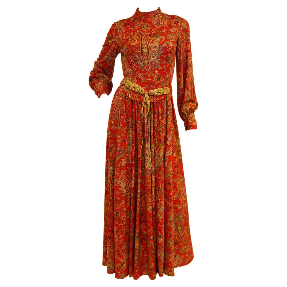 1970s Shannon Rodgers for Jerry Silverman Red Aesthetic Maxi Dress - MRS Couture 1970s Shannon Rodgers for Jerry Silverman Red Aesthetic Maxi Dress - MRS Couture