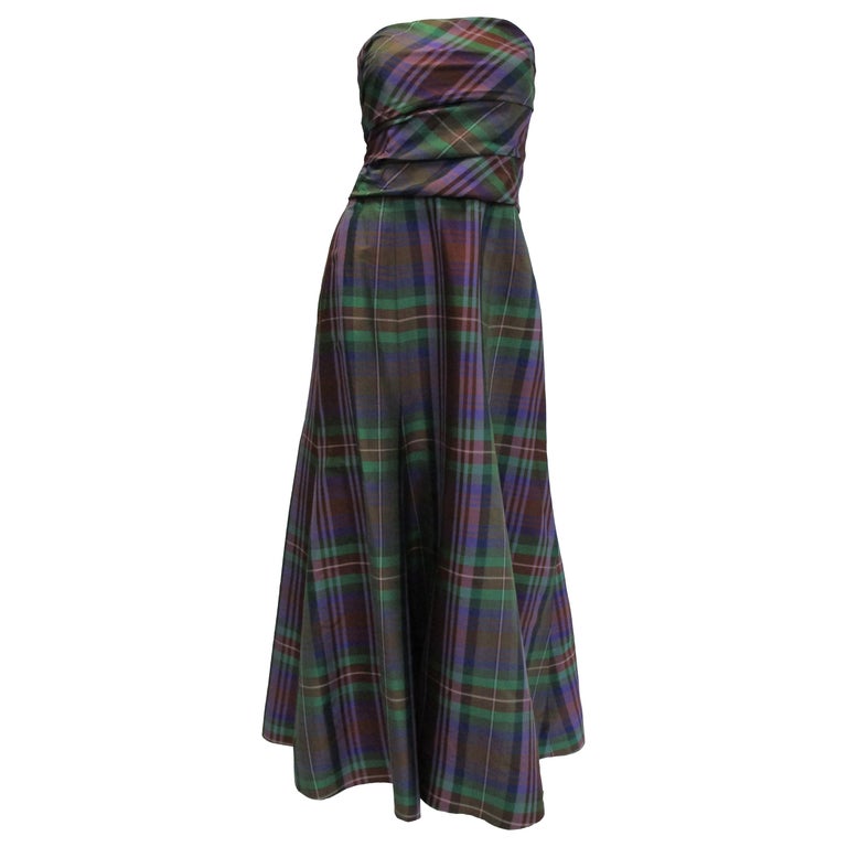 Catherine Regehr Holiday Plaid Strapless Evening Dress Catherine Regehr Holiday Plaid Strapless Evening Dress
