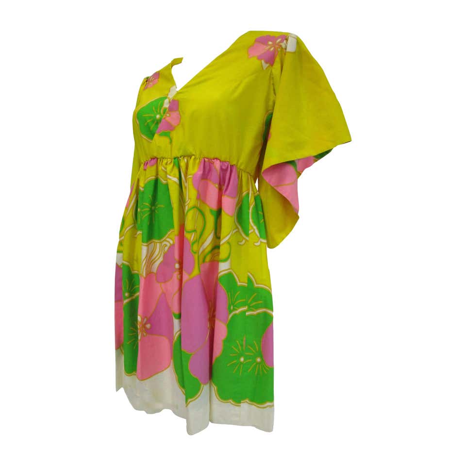 1960's Mel Mortman for Neiman Marcus Multi-tone “Pop” Floral Mini Dress