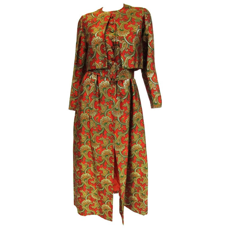1970s Jean Patou by Jean Paul Gaultier Silk Brocade Evening Maxi Dress - MRS Couture 1970s Jean Patou by Jean Paul Gaultier Silk Brocade Evening Maxi Dress - MRS Couture