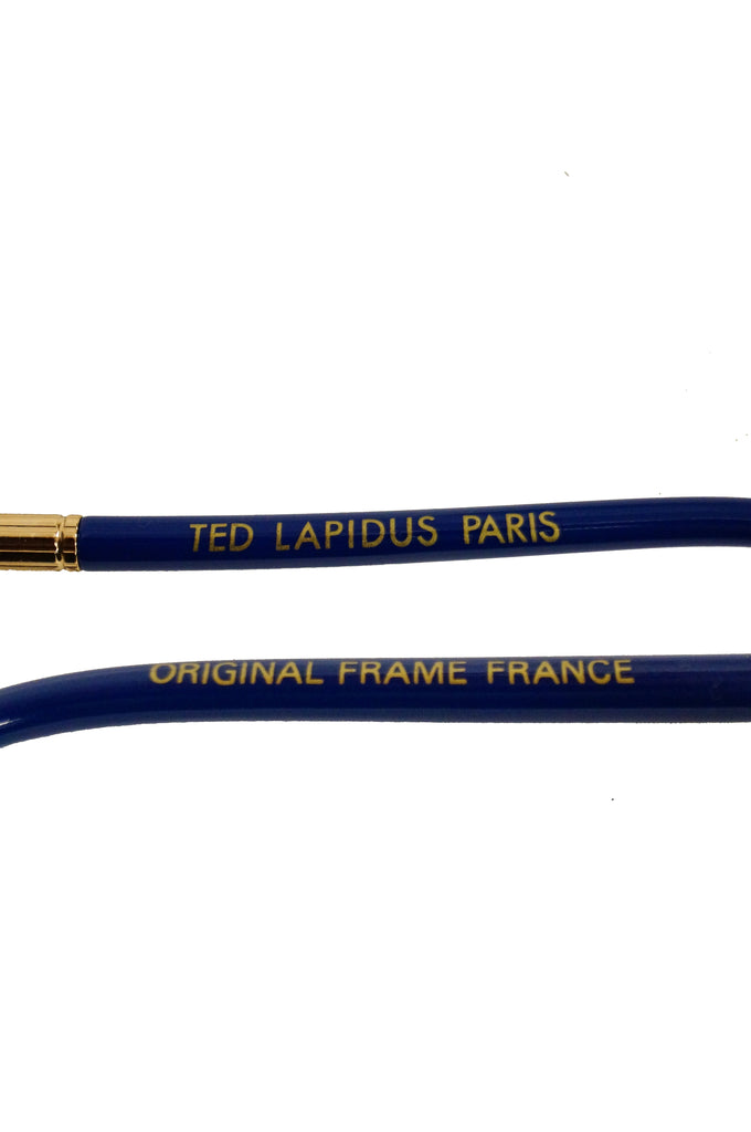 1970s Ted Lapidus Sunglasses Framed in Rare Royal Blue and Gold