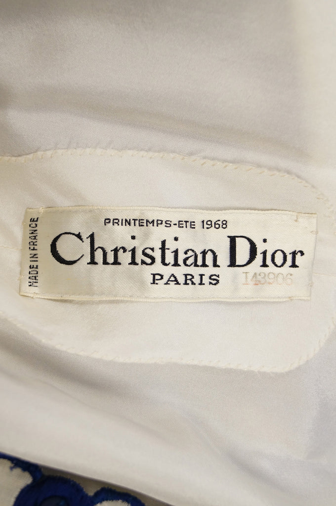 1968 Christian Dior Haute Couture Floral Lattice Lace Mod Dress Origin ...