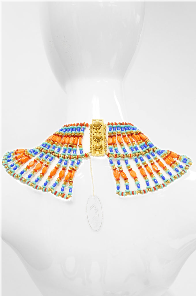 1970s Miriam Haskell Egyptian Revival Choker Necklace by Vrba NWT