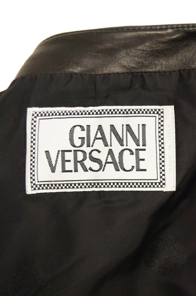 1980s Gianni Versace Bistre Brown Kidskin Leather Jacket