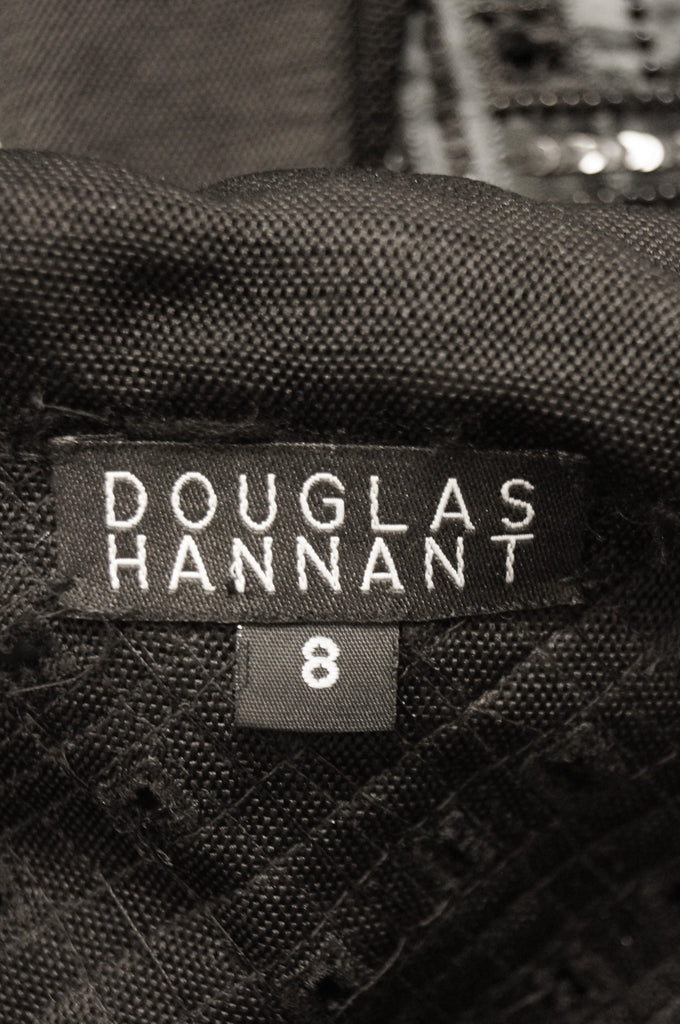 1990s Douglas Hannant Beaded Loose Black Silk Weave Jacket