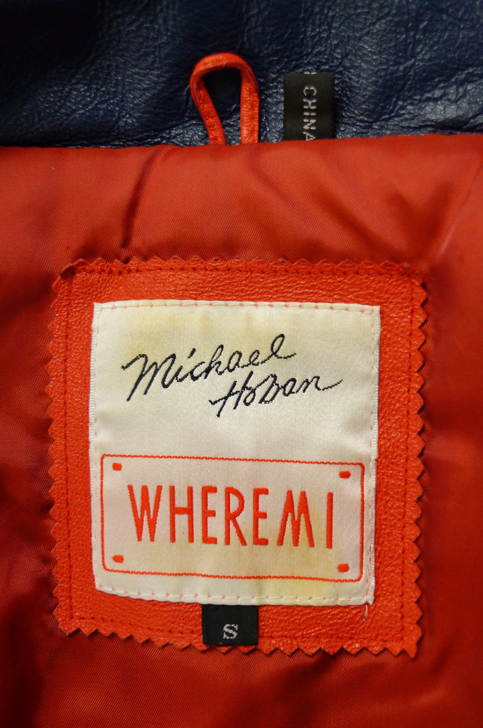 1990s Michael Hoban American Flag Leather Bomber Jacket