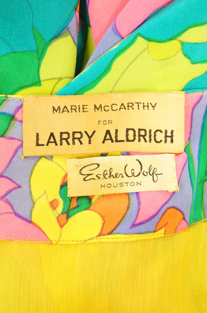 1960s Larry Aldrich Vibrant Floral Mod Dress