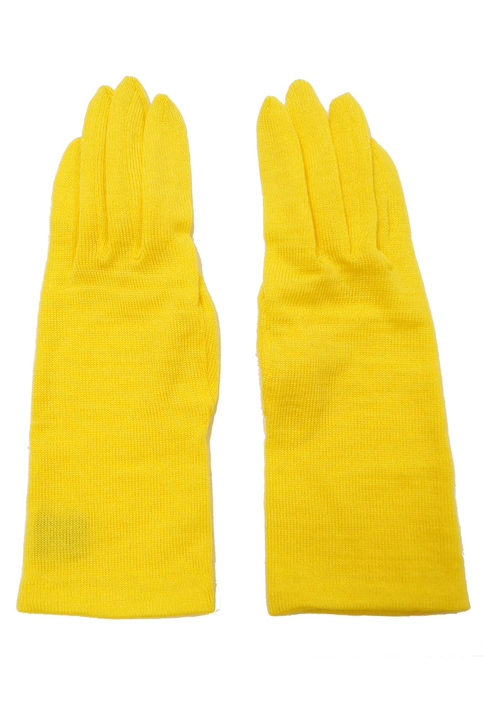 1980s Yohji Yamamoto Yellow Wool Blend Knit Gloves