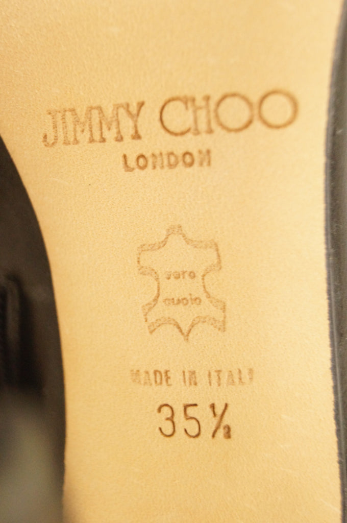2006 Jimmy Choo Black Kid Leather Chain Boots