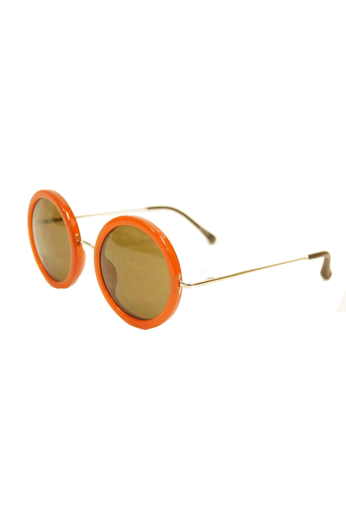 Linda Farrow The Row Round Amber Frame Sunglasses