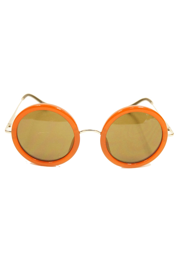 Linda Farrow The Row Round Amber Frame Sunglasses
