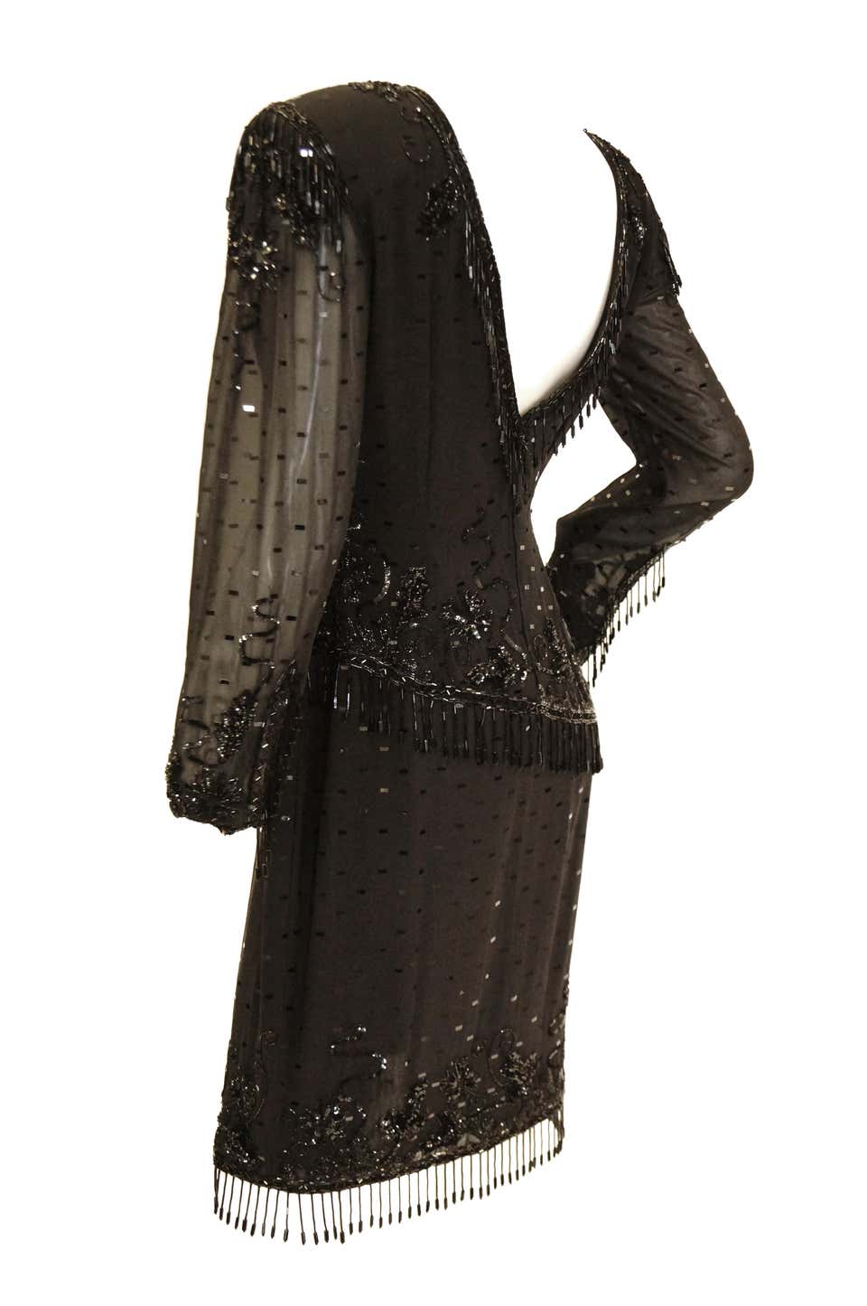 1980 cocktail dress Vintage 1980s Arnold Scaasi Cape Collar Ruffled Cocktail Dress