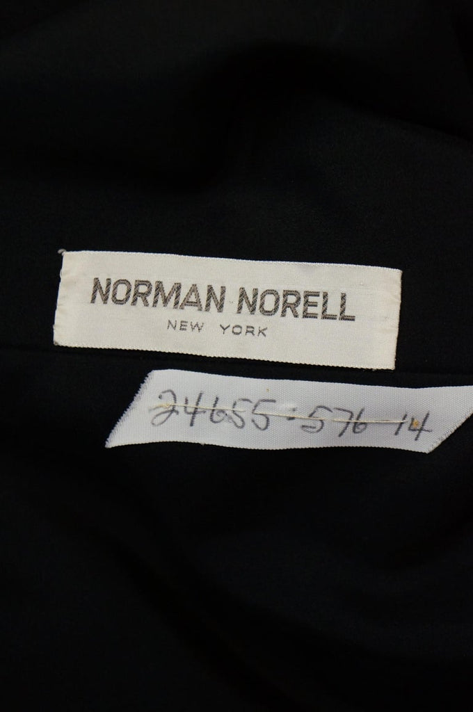 1960s Norman Norell Black and Cream Contrast Silk Shift Dress