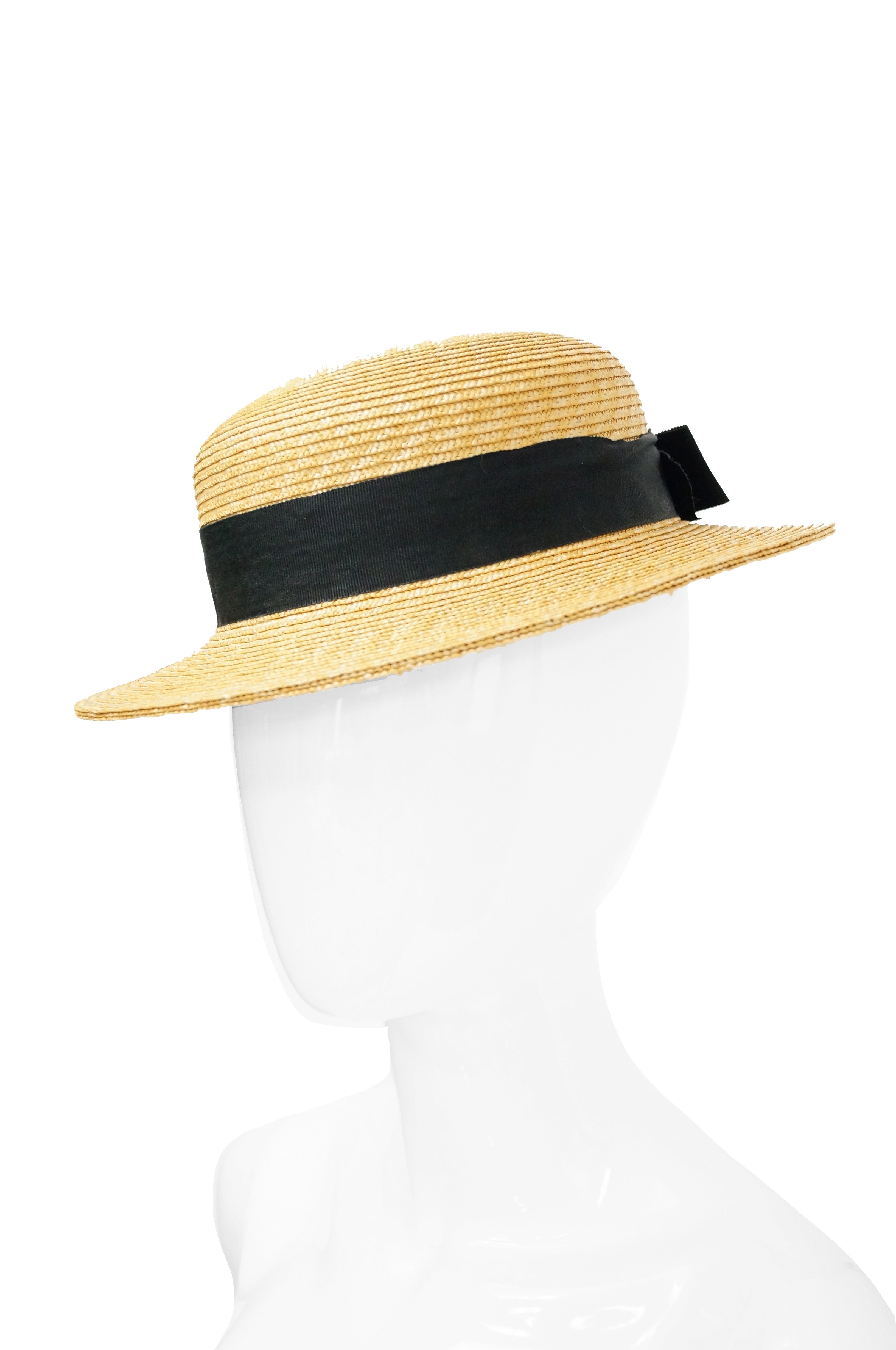 Saint Laurent Wide-brimmed Straw Hat in Black