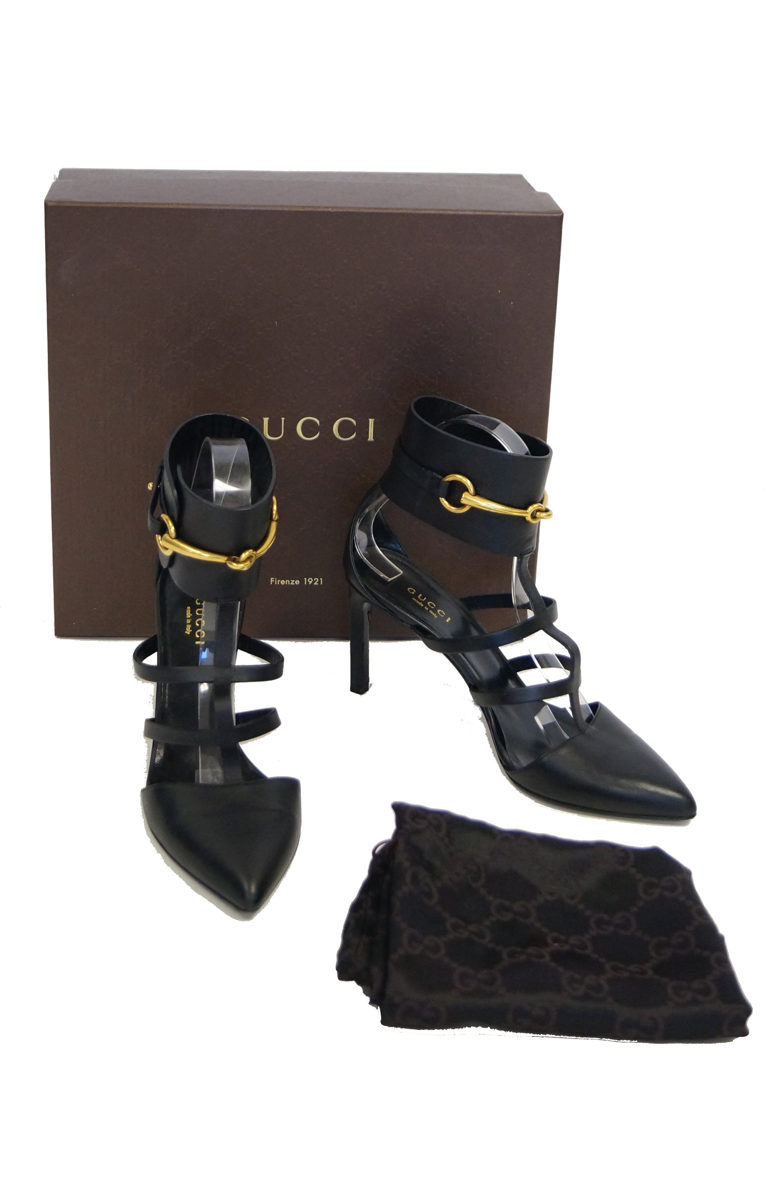 Vintage Gucci Black Denim Dog Tag Heels – Treasures of NYC