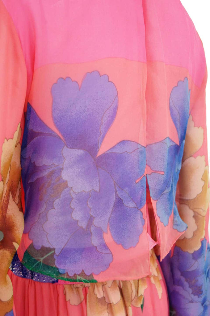Hanae Mori Silk Floral Jumpsuit, 1970s