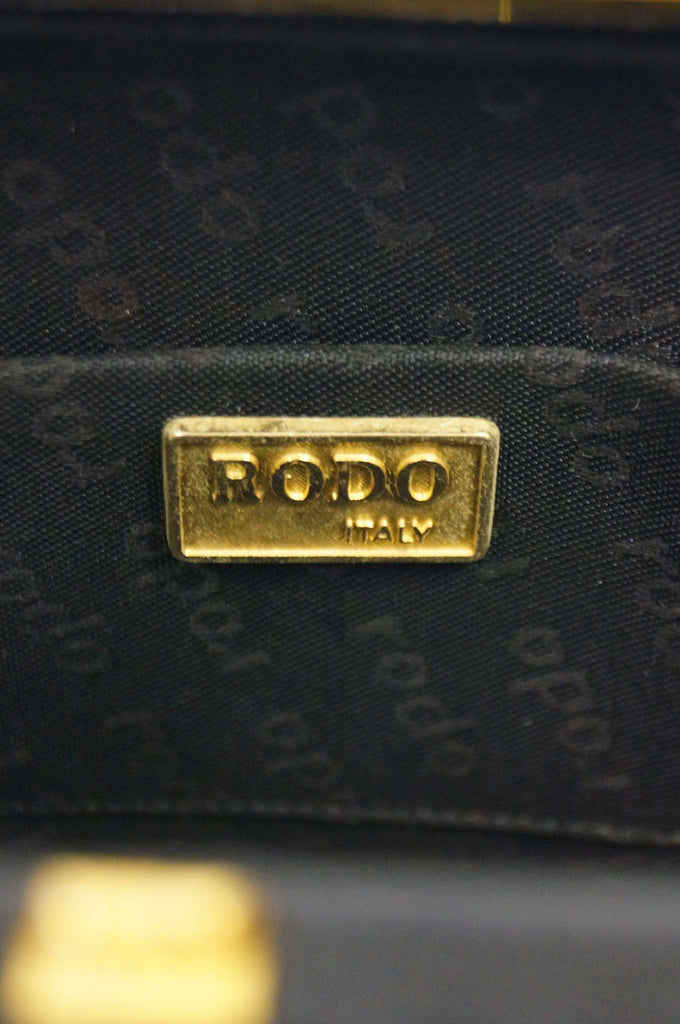 1980s Rodo Embossed Leather Crossbody Clutch