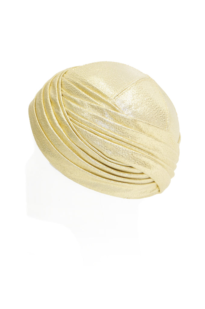 1950s Pierre Cardin Gold Metallic Turban - Rare